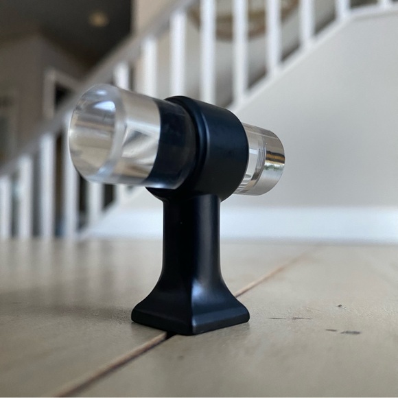 Knob, acrylic bar knob,Matt Black, and clear new in packaging by Liberty - Picture 14 of 17